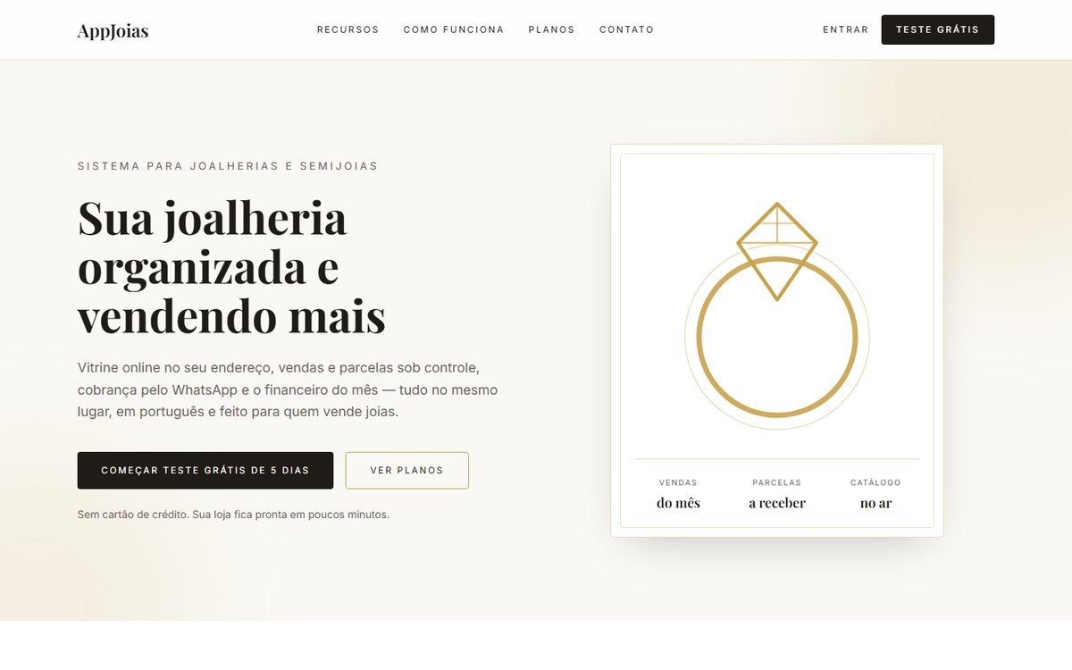 AppJoias — página inicial